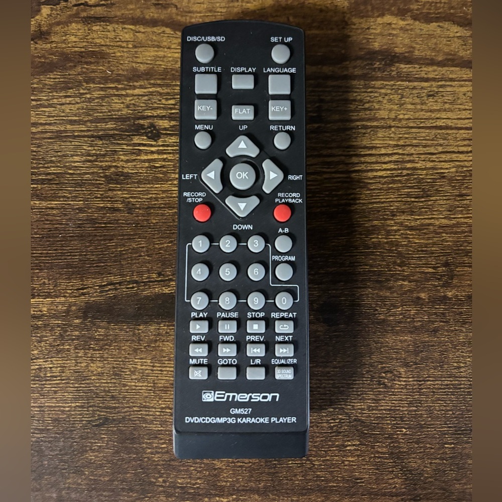 {Emerson} Emerson GM527 model DVD/CD/MP3G Karaoke player remote control